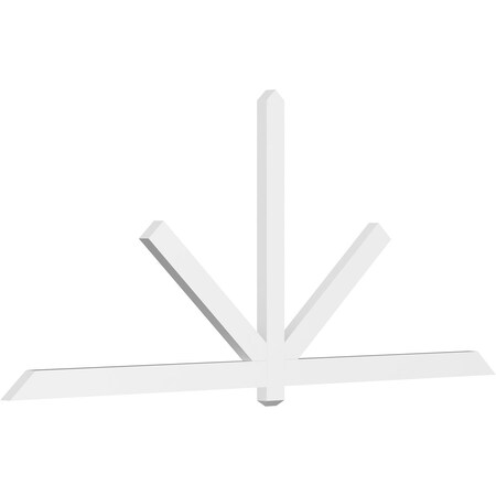 Ekena Millwork Kennewick Architectural Grade PVC Gable Bracket, 108"W x 45"H x 2"D x 4"F, 10/12 Pitch GBP108X45X0204KEN00